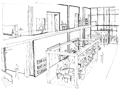 student area from above